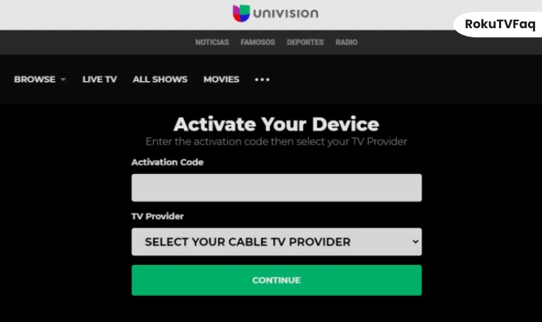 how-do-i-activate-univision-on-roku